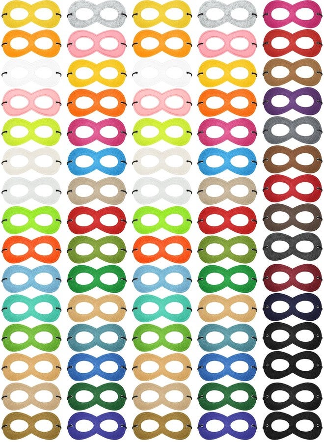 جاجيلي قناع عين من اللباد من JaGely، 100 قطعة، متعدد الألوان، قابل للتعديل، مناسب للحفلات، مزود بحبل مطاطي، مثالي لأعياد الميلاد ومهرجان ماردي غرا (ألوان متنوعة). - Image 1